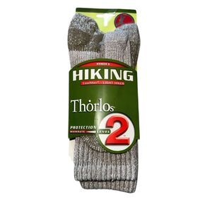 NEW WITH TAGS Thorlos Hiker Socks Grey Level 2 COOL max light hiking Sportwear V